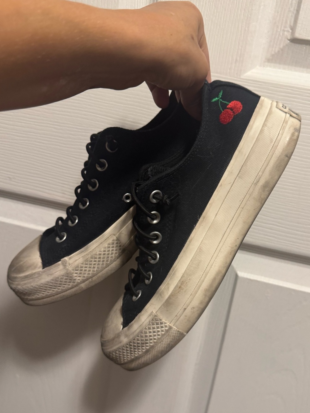 Converse Red Cherry Platform Sneakers size 8